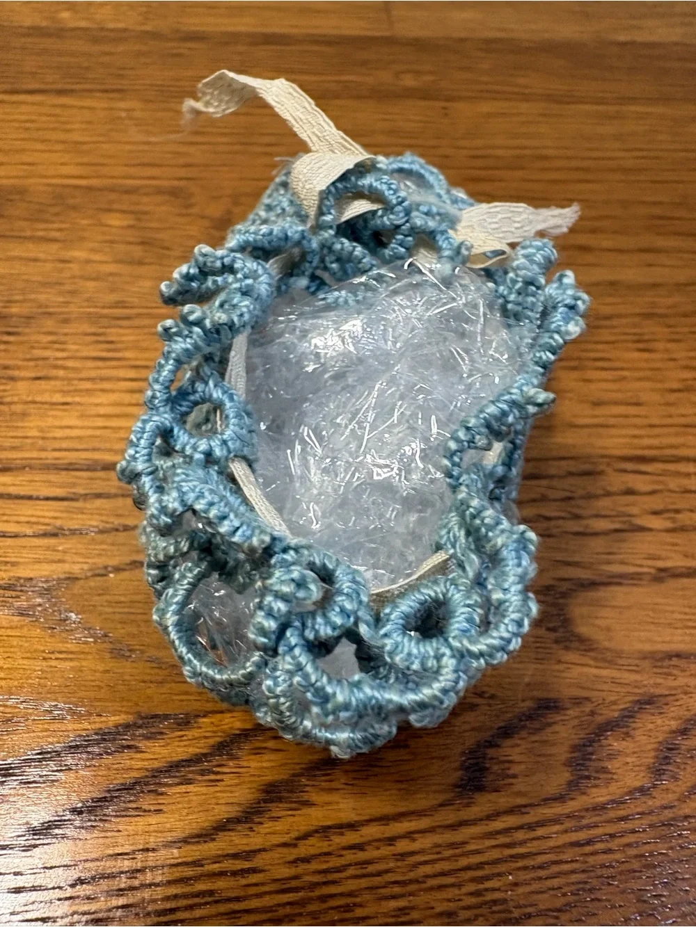 Vintage Tatted Blue Baby Shoes Made in 1952